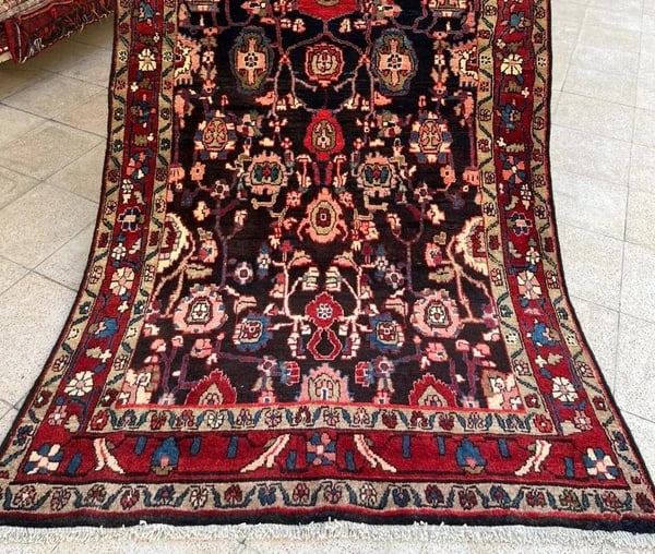 Hand Knotted Persian Tribal Wool Navy Nannaj Oriental Rug 4'6" x 7'10" - 9