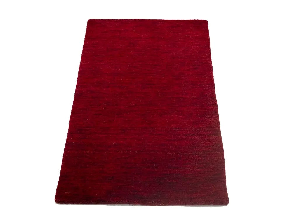 Maroon Red Solid Gabbeh Modern Rug in All Size - 2