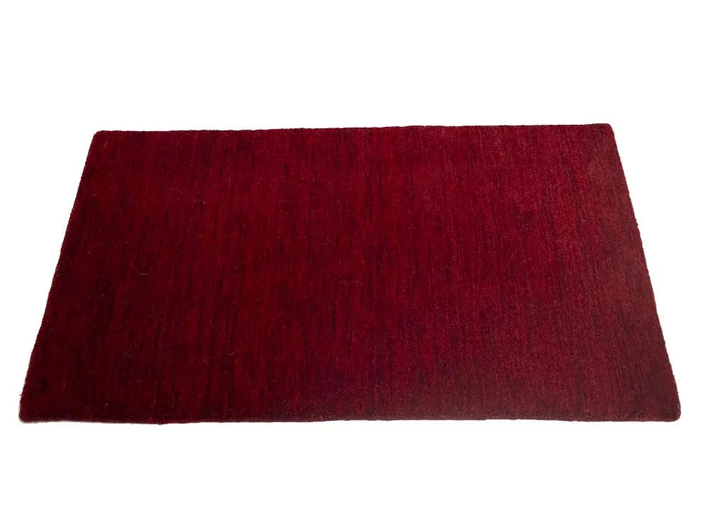 Maroon Red Solid Gabbeh Modern Rug in All Size - 3