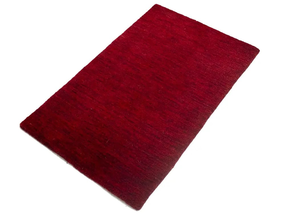 Maroon Red Solid Gabbeh Modern Rug in All Size - 4