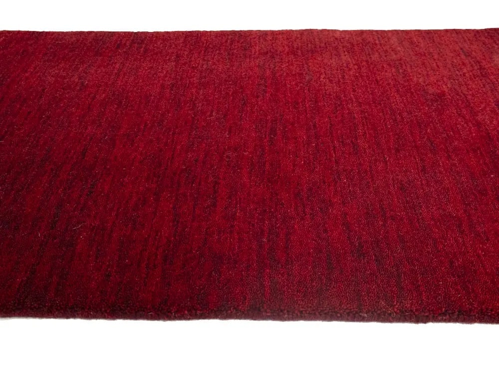 Maroon Red Solid Gabbeh Modern Rug in All Size - 5