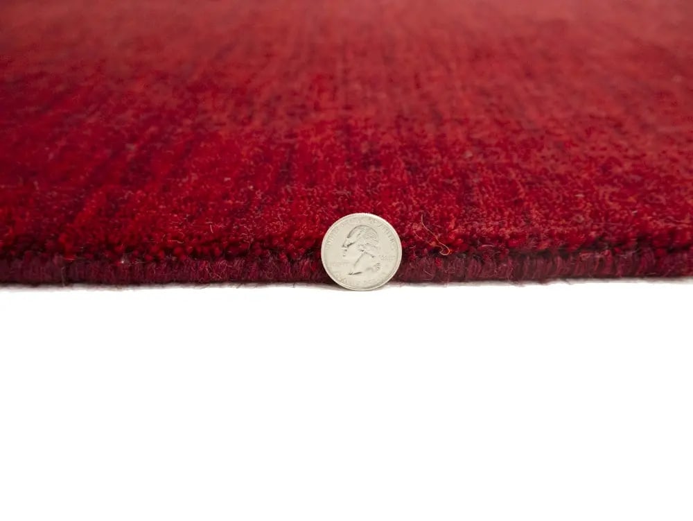 Maroon Red Solid Gabbeh Modern Rug in All Size - 8