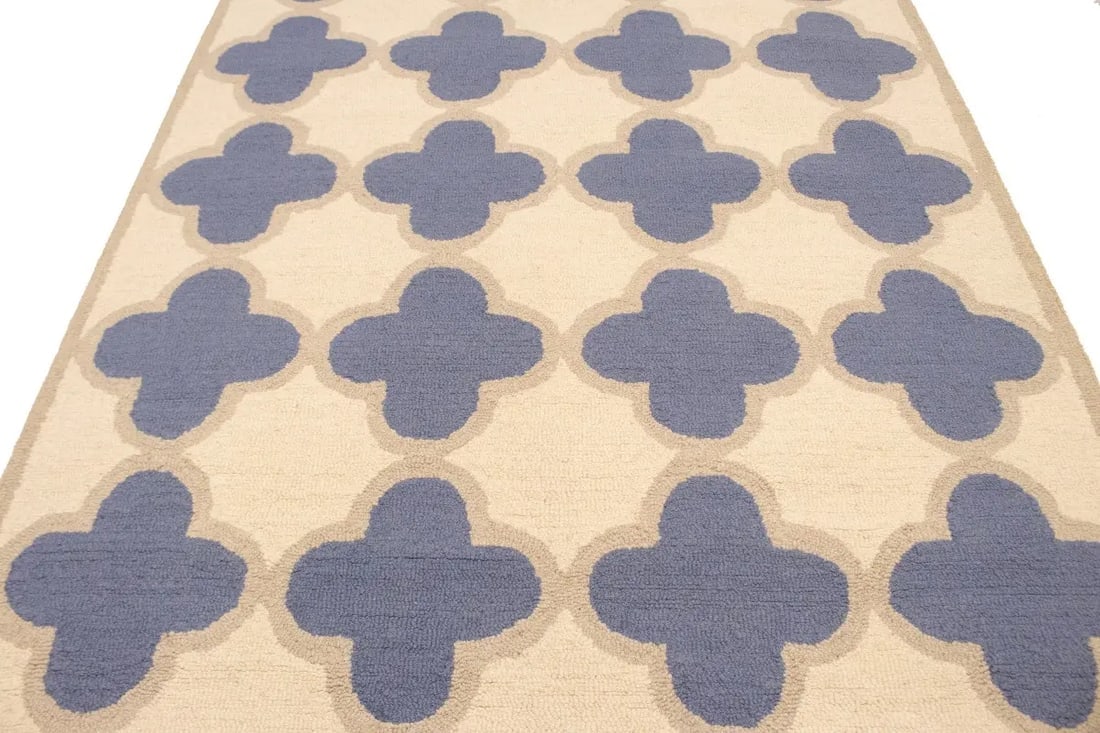 Multicolored Trellis 5X8 Hand-Tufted Modern Rug - 13