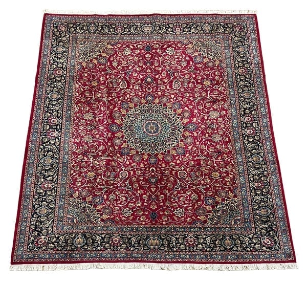 Hand Knotted Persian Kashmar Rug Magenta Red Wool 9'10" x 12'9" Area Carpet - 11