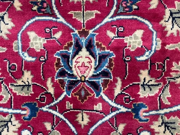 Hand Knotted Persian Kashmar Rug Magenta Red Wool 9'10" x 12'9" Area Carpet - 5
