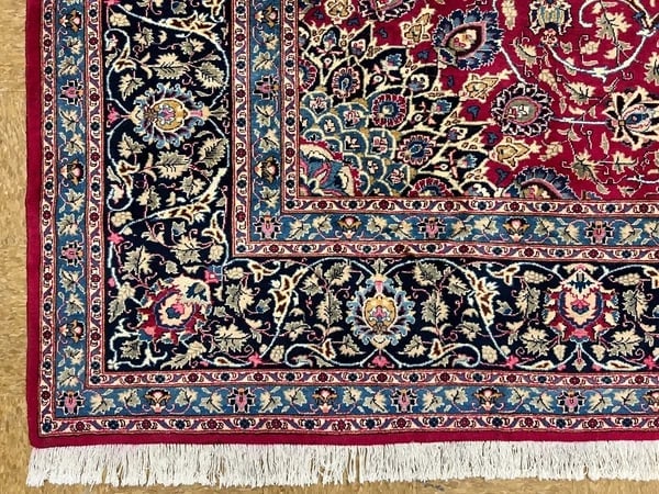 Hand Knotted Persian Kashmar Rug Magenta Red Wool 9'10" x 12'9" Area Carpet - 9