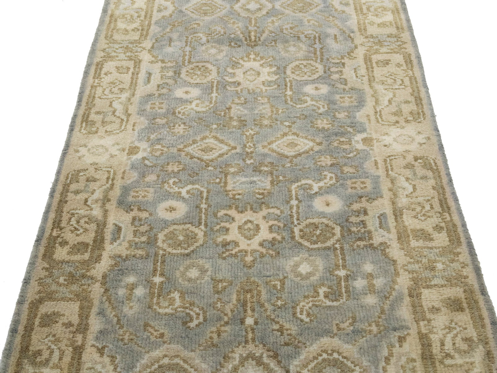 Gray Floral 3X20 Oushak Chobi Oriental Runner Rug - 15