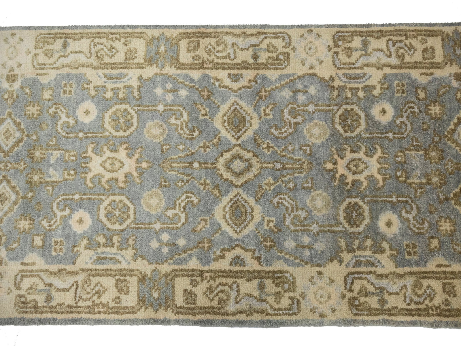 Gray Floral 3X20 Oushak Chobi Oriental Runner Rug - 9