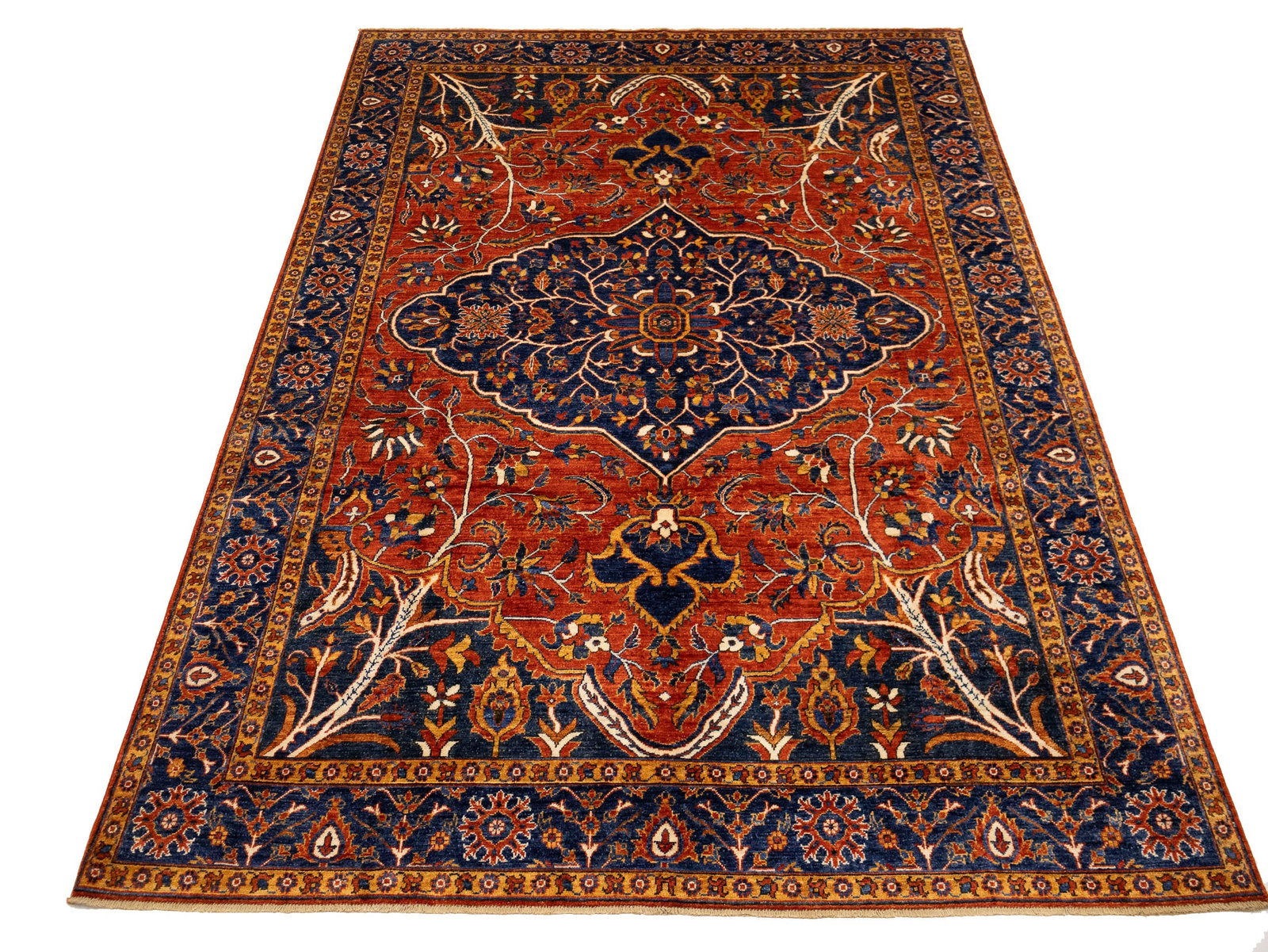 Rusty Red Floral Tribal 7X10 Afghan Herati Oriental Rug - 11