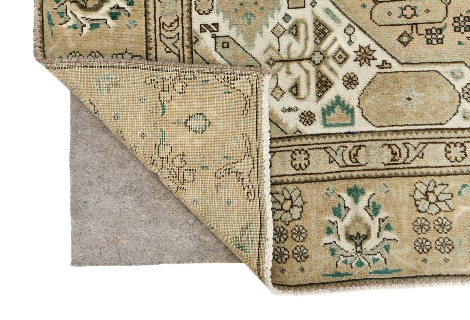 Semi Antique Muted Beige Floral 7'6X10'8 Distressed Vintage Oriental Rug - 13
