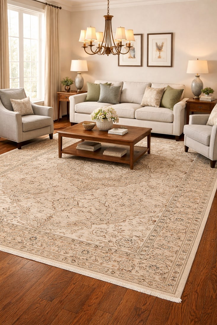 Semi Antique Muted Beige Floral 7'6X10'8 Distressed Vintage Oriental Rug - 2