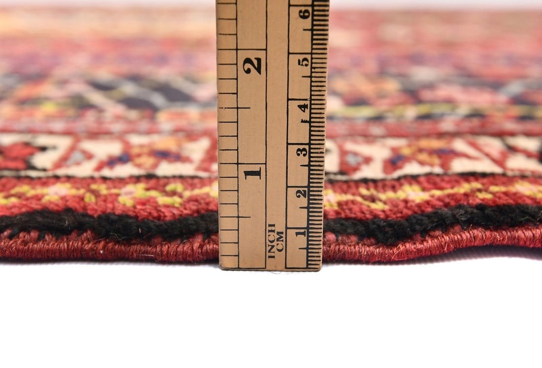 Vintage Red Geometric 5X13 Karajeh Persian Runner Rug - 11
