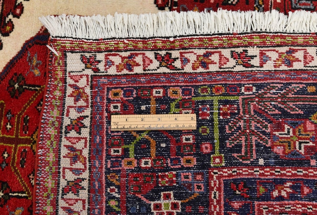 Vintage Red Geometric 5X13 Karajeh Persian Runner Rug - 12