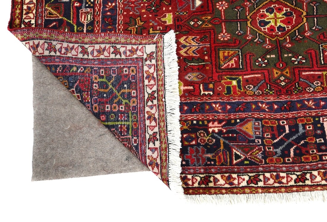 Vintage Red Geometric 5X13 Karajeh Persian Runner Rug - 13
