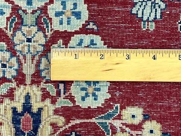 Hand-Knotted Persian Kerman Semi-Antique Red Wool Oriental Rug Carpet 9'10" x 13'6" - 11