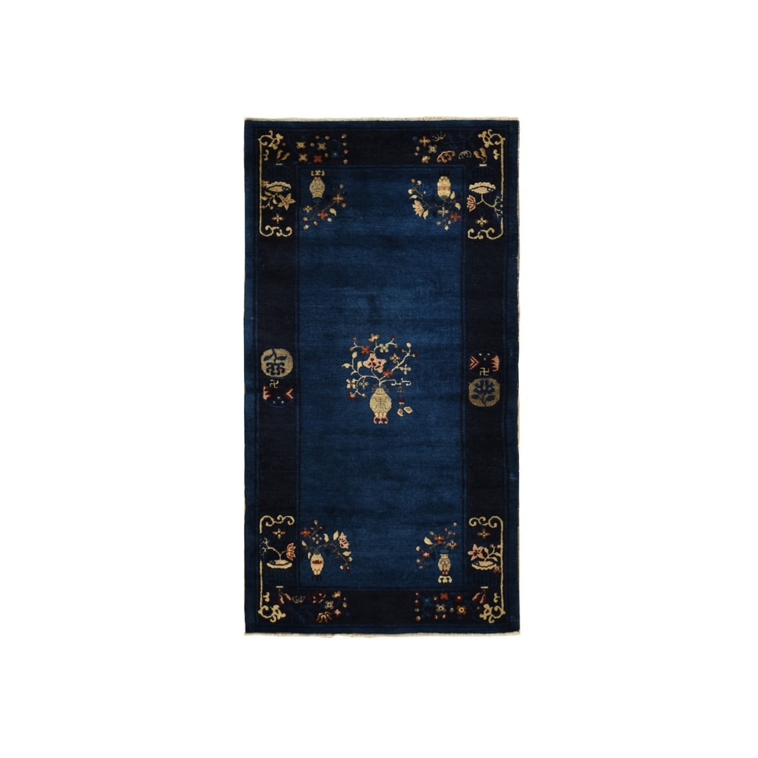 Big Dipper Blue Antique Chinese Peking Pure Wool Hand Knotted Rug: Title: Big Dipper Blue Antique Chinese Peking Pure Wool Hand Knotted Rug Description:This is a truly genuine one-of-a-kind. It has been Knotted for months and months in the centuries-old weaving craft