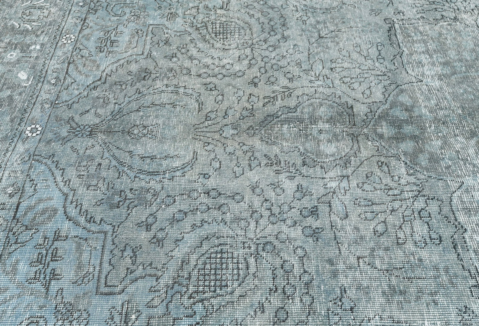 Antique Overdyed Traditional 6'6X'9'4 Distressed Vintage Oriental Rug - 7