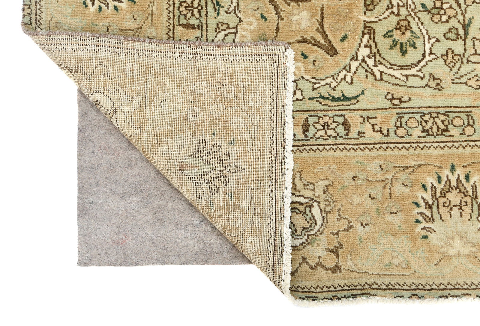 Semi Antique Muted Floral 9X12 Distressed Vintage Oriental Rug - 13
