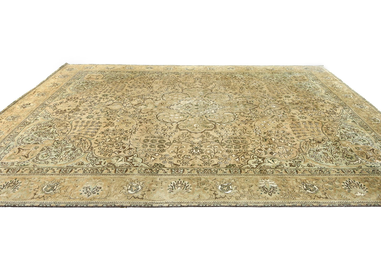 Semi Antique Muted Floral 9X12 Distressed Vintage Oriental Rug - 5