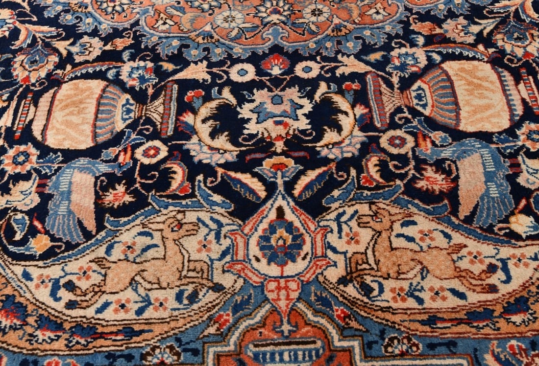 Vintage Purple-navy Traditional 10X13 Tabriz Persian Rug - 12