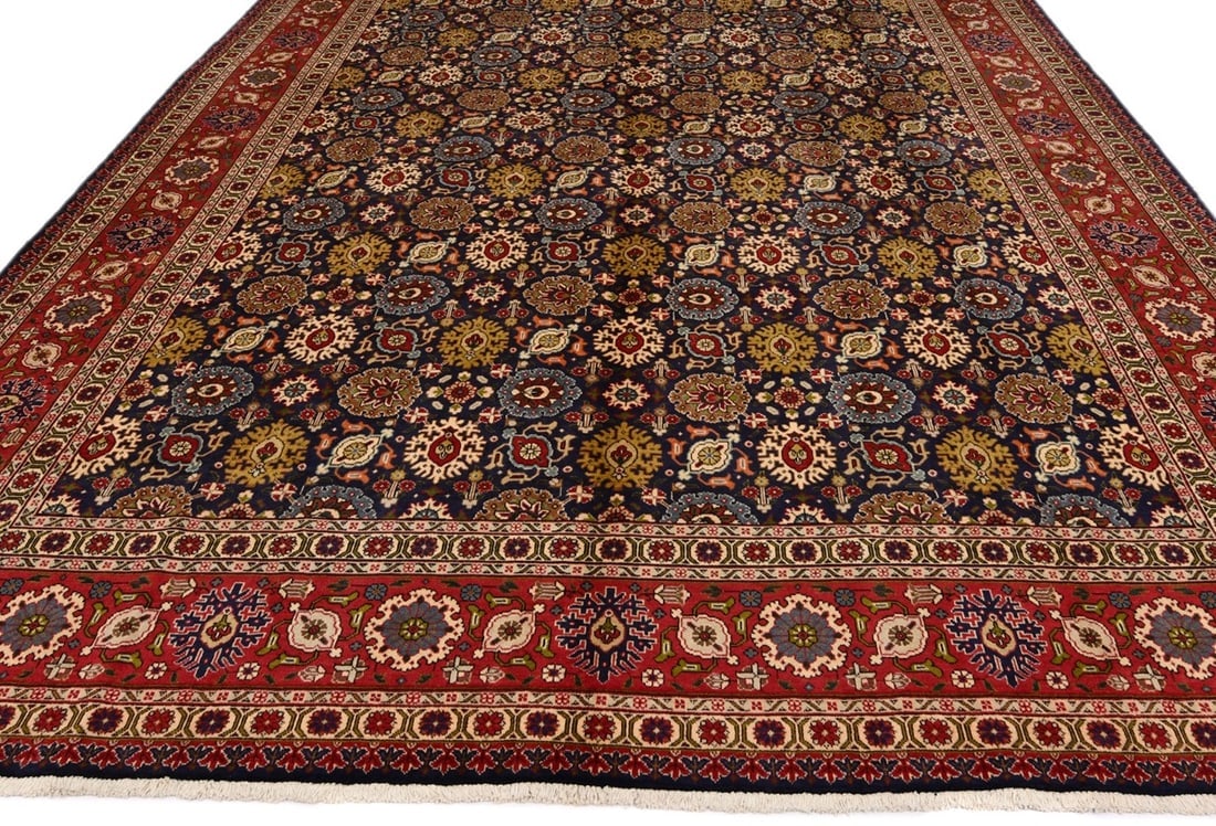 Vintage Purple-navy Traditional 10X13 Tabriz Persian Rug - 4