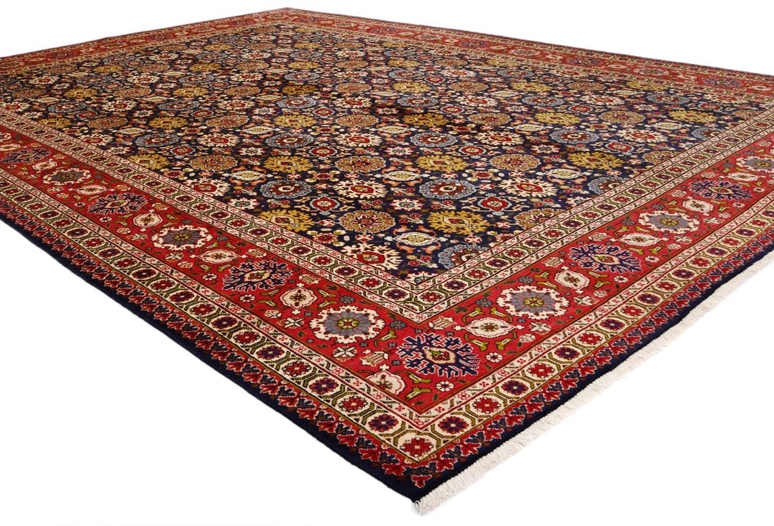 Vintage Purple-navy Traditional 10X13 Tabriz Persian Rug - 5