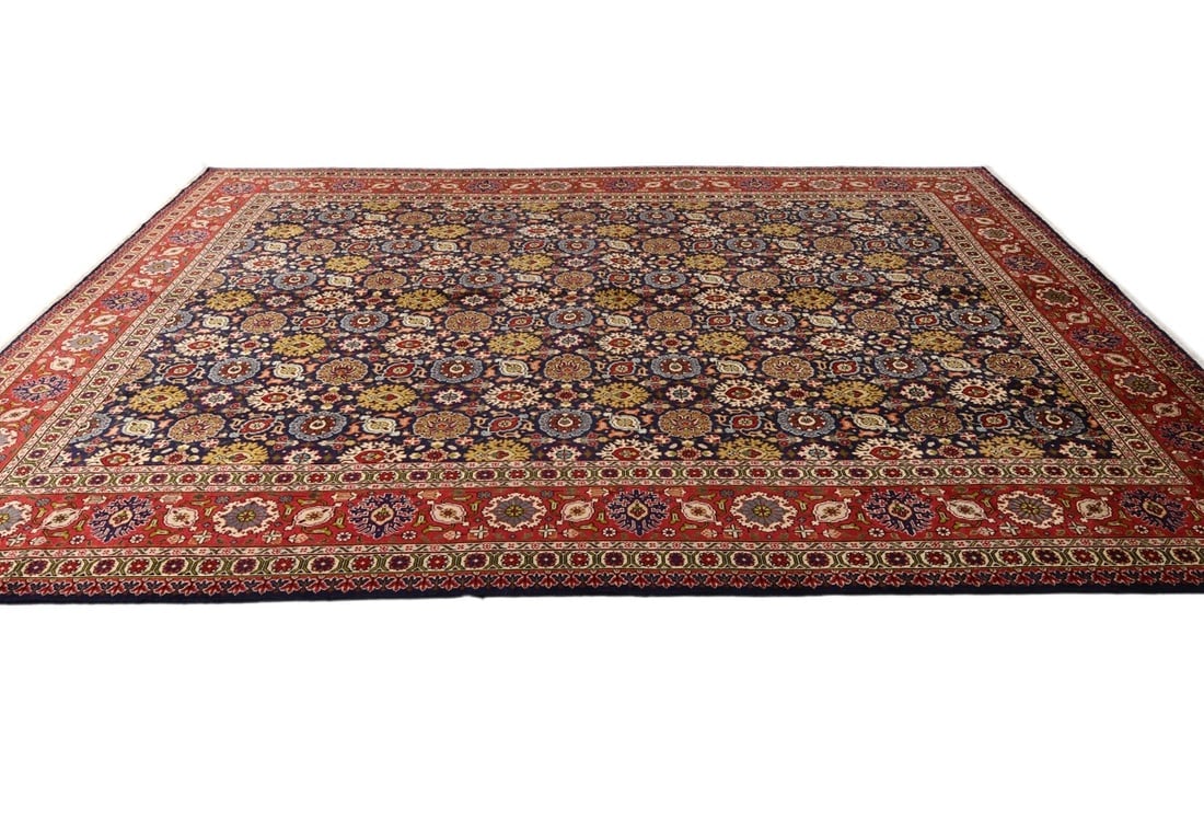 Vintage Purple-navy Traditional 10X13 Tabriz Persian Rug - 7