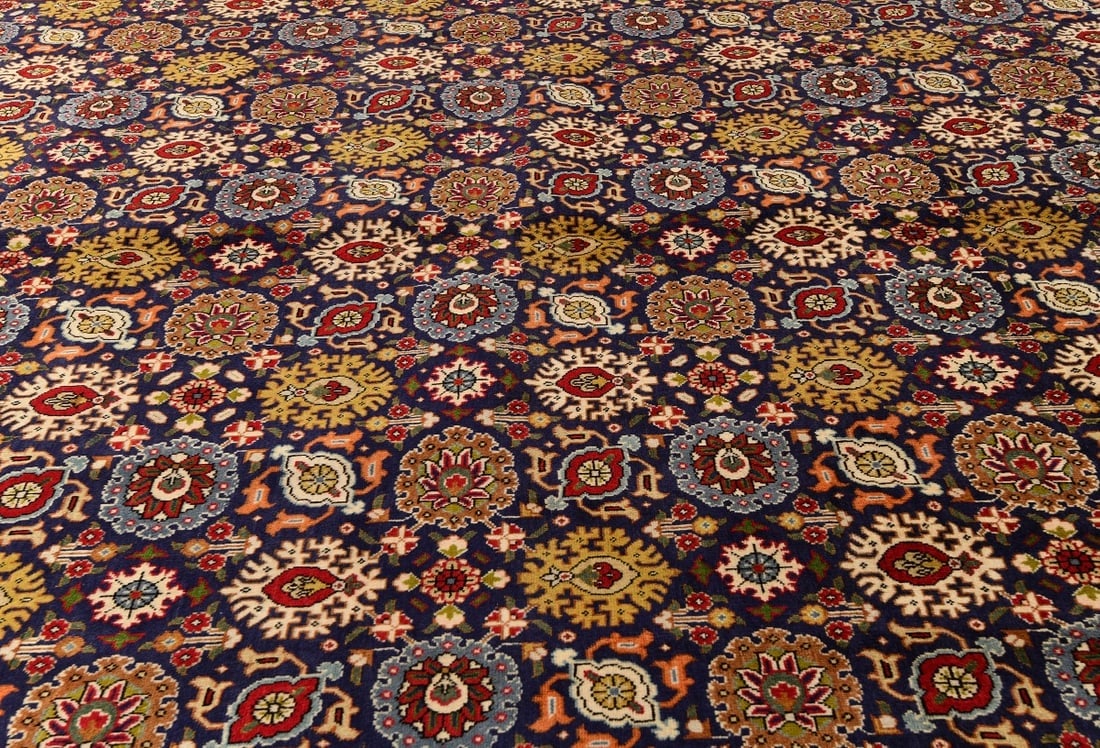 Vintage Purple-navy Traditional 10X13 Tabriz Persian Rug - 8