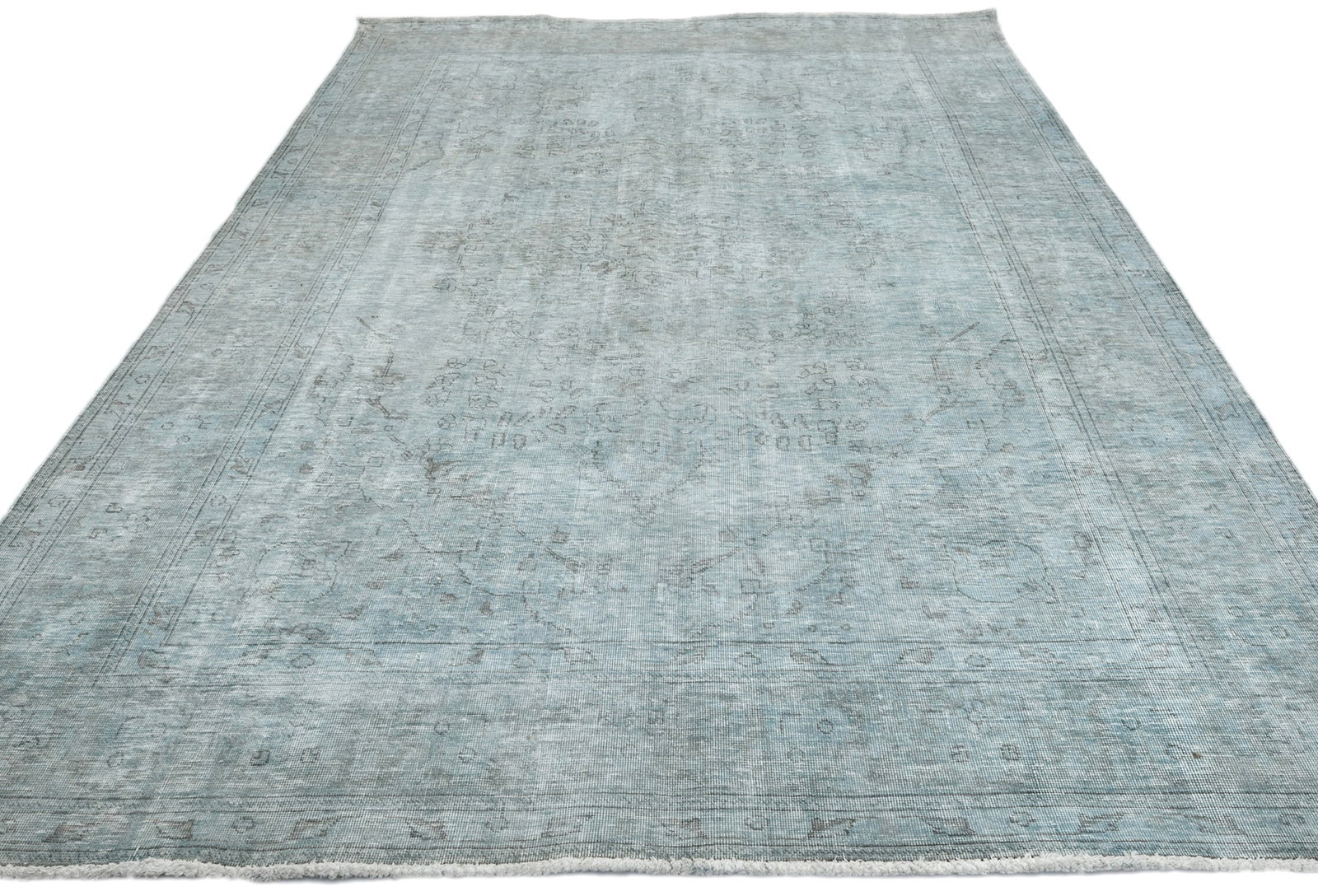 Antique Traditional Floral 6'5X'9'7 Distressed Vintage Oriental Rug - 10