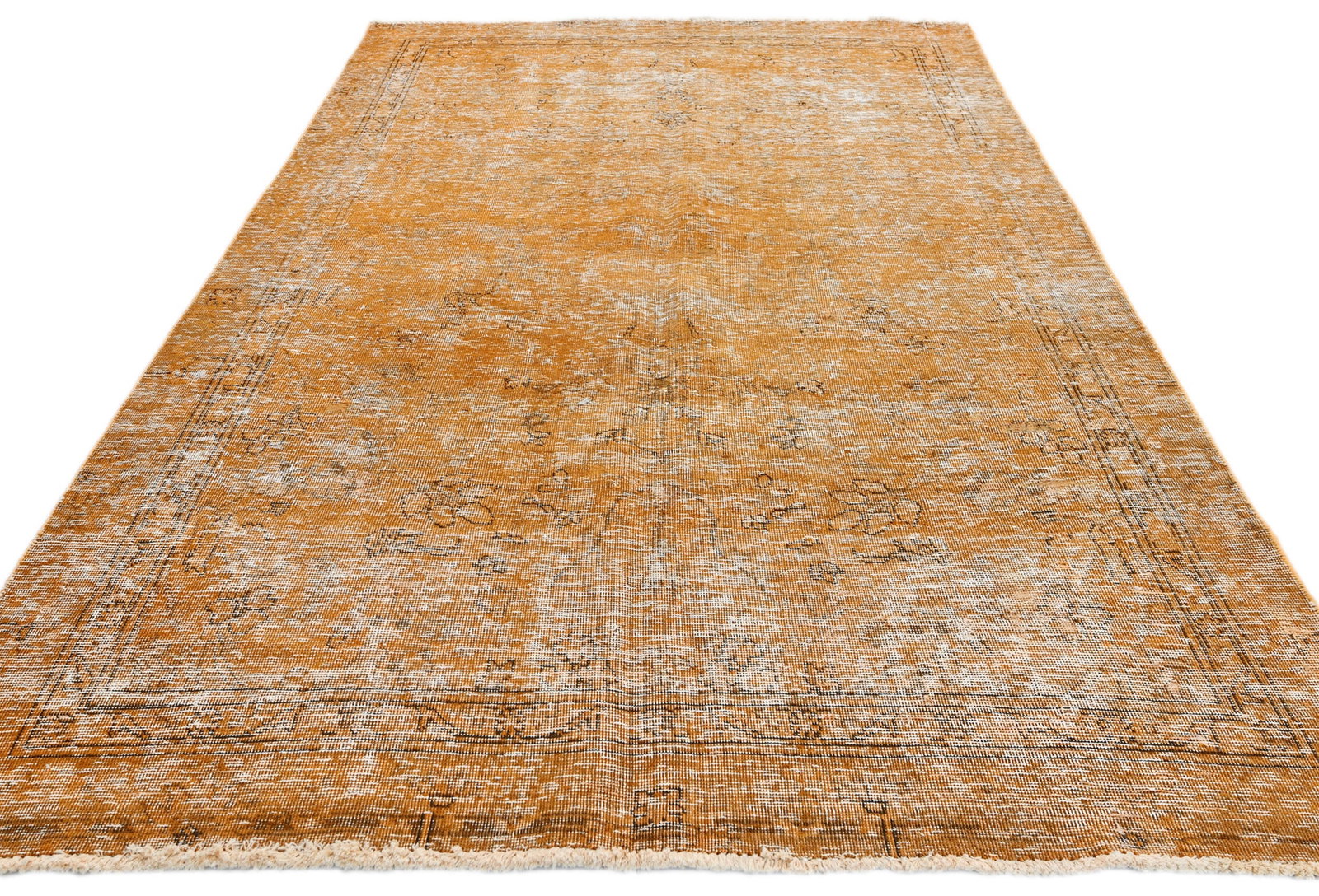 Antique Overdyed Traditional 5'4X'8'5 Distressed Vintage Oriental Rug - 10