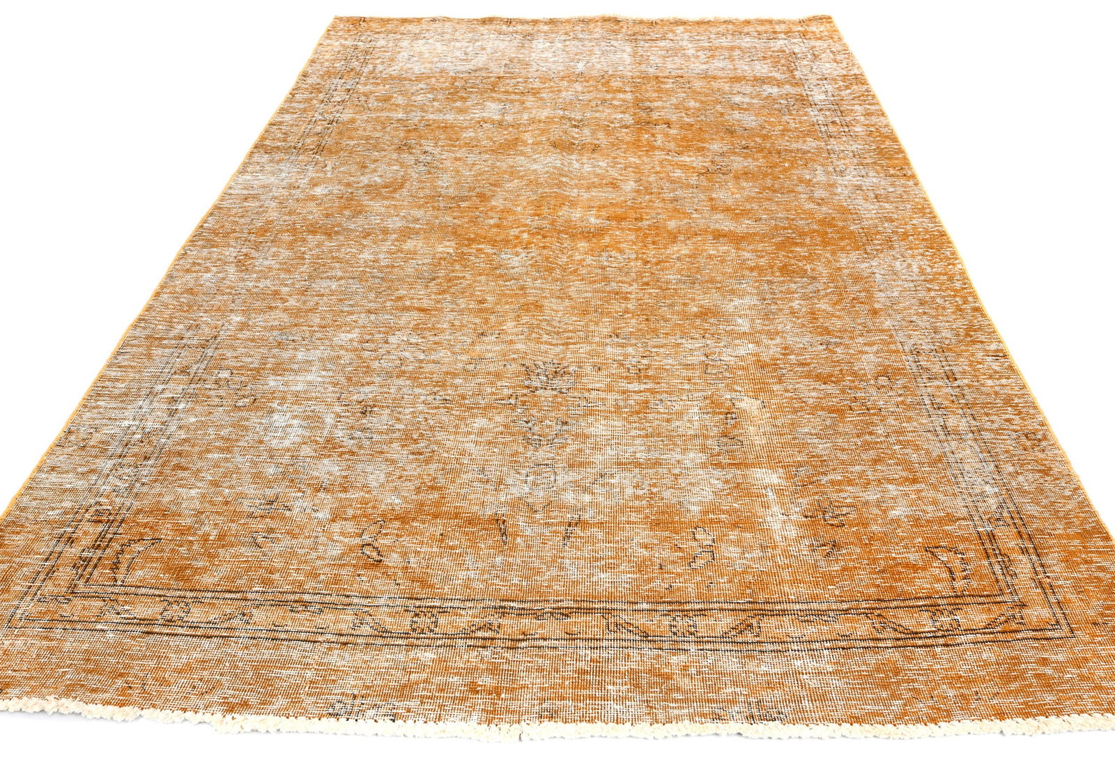 Antique Overdyed Traditional 5'4X'8'5 Distressed Vintage Oriental Rug - 3
