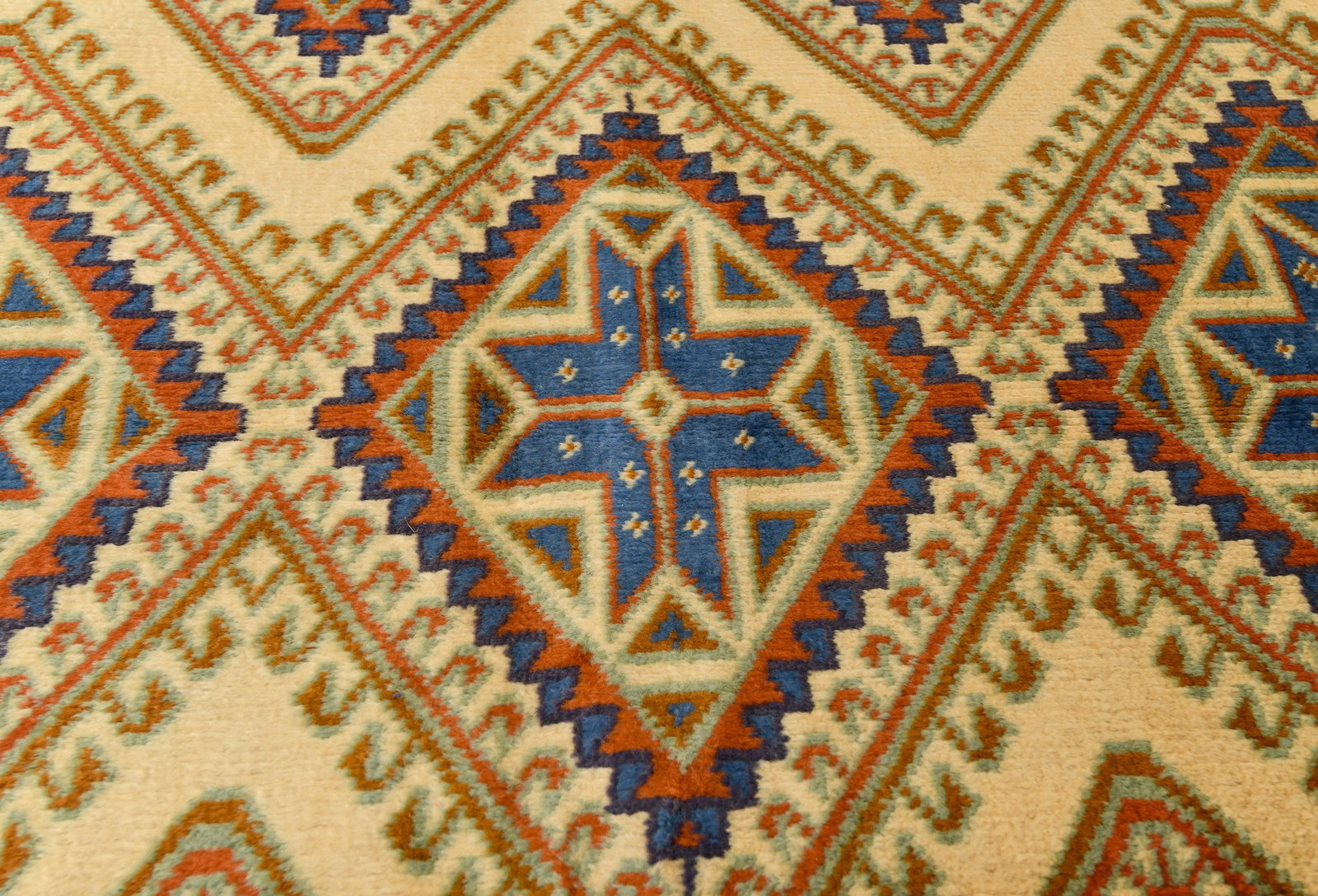 Vintage Yellow Cream Tribal 5X7 Turkoman Persian Rug - 6