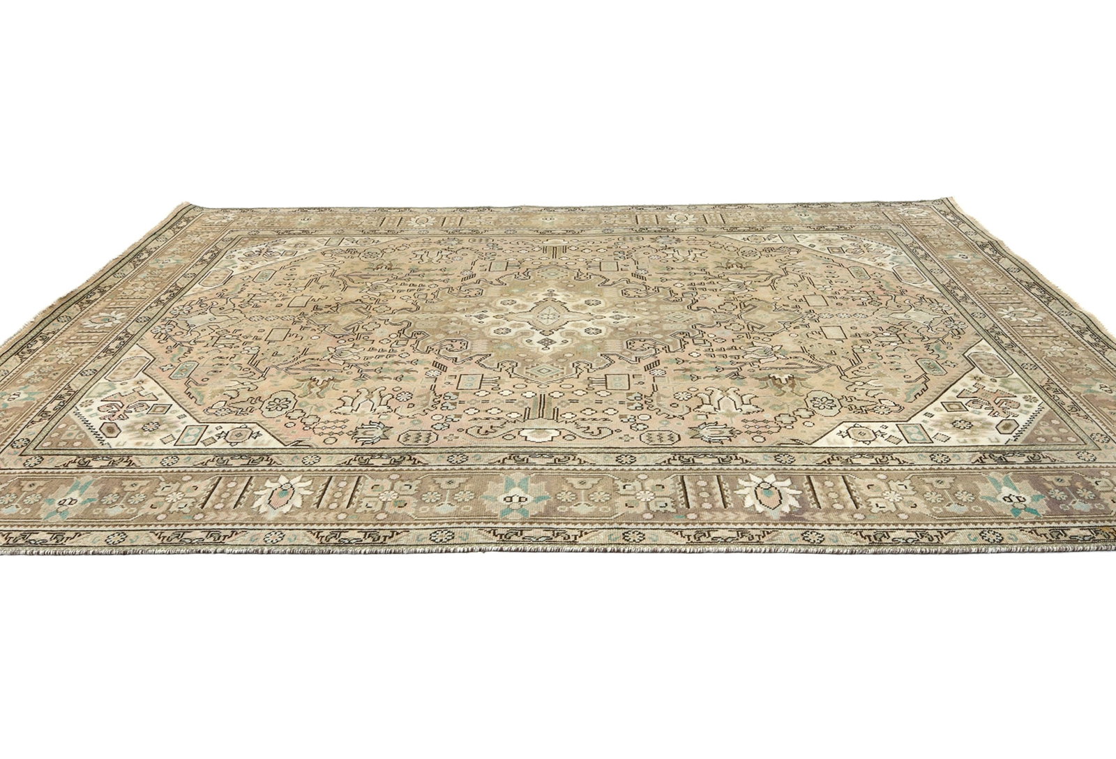Semi Antique Muted Floral 8X11 Distressed Vintage Oriental Rug - 5