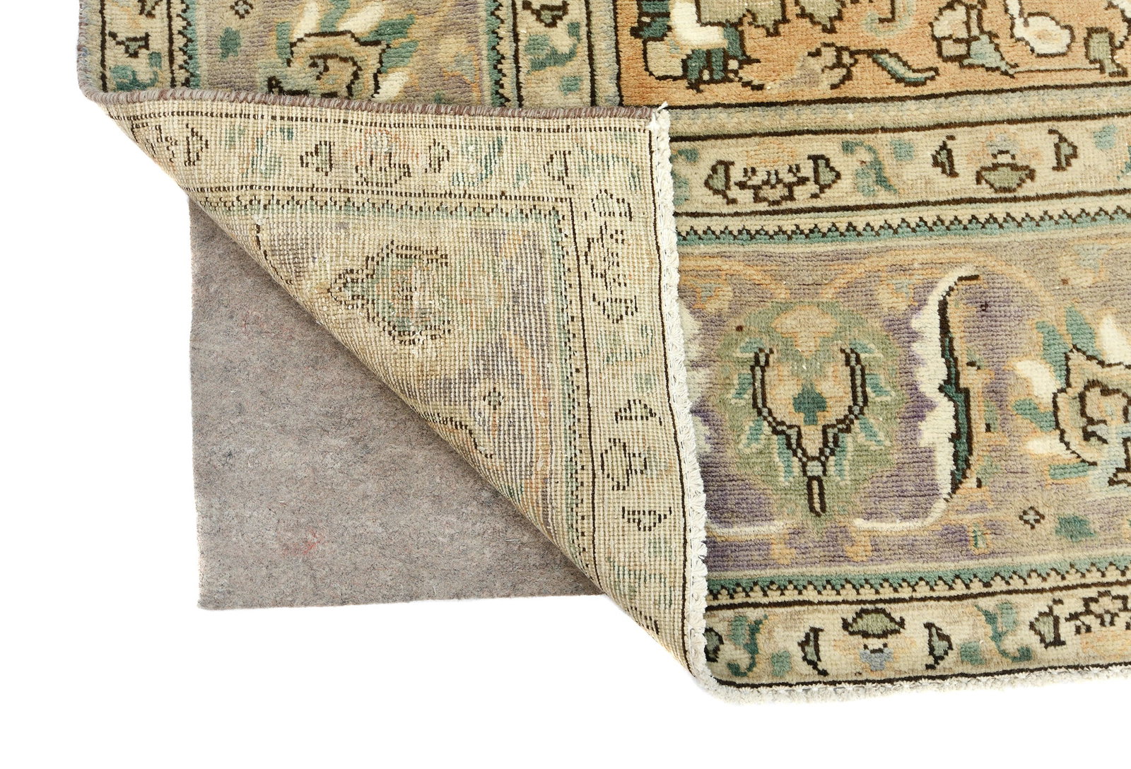 Semi Antique Muted Floral 9'7X12'5 Distressed Vintage Oriental Rug - 13