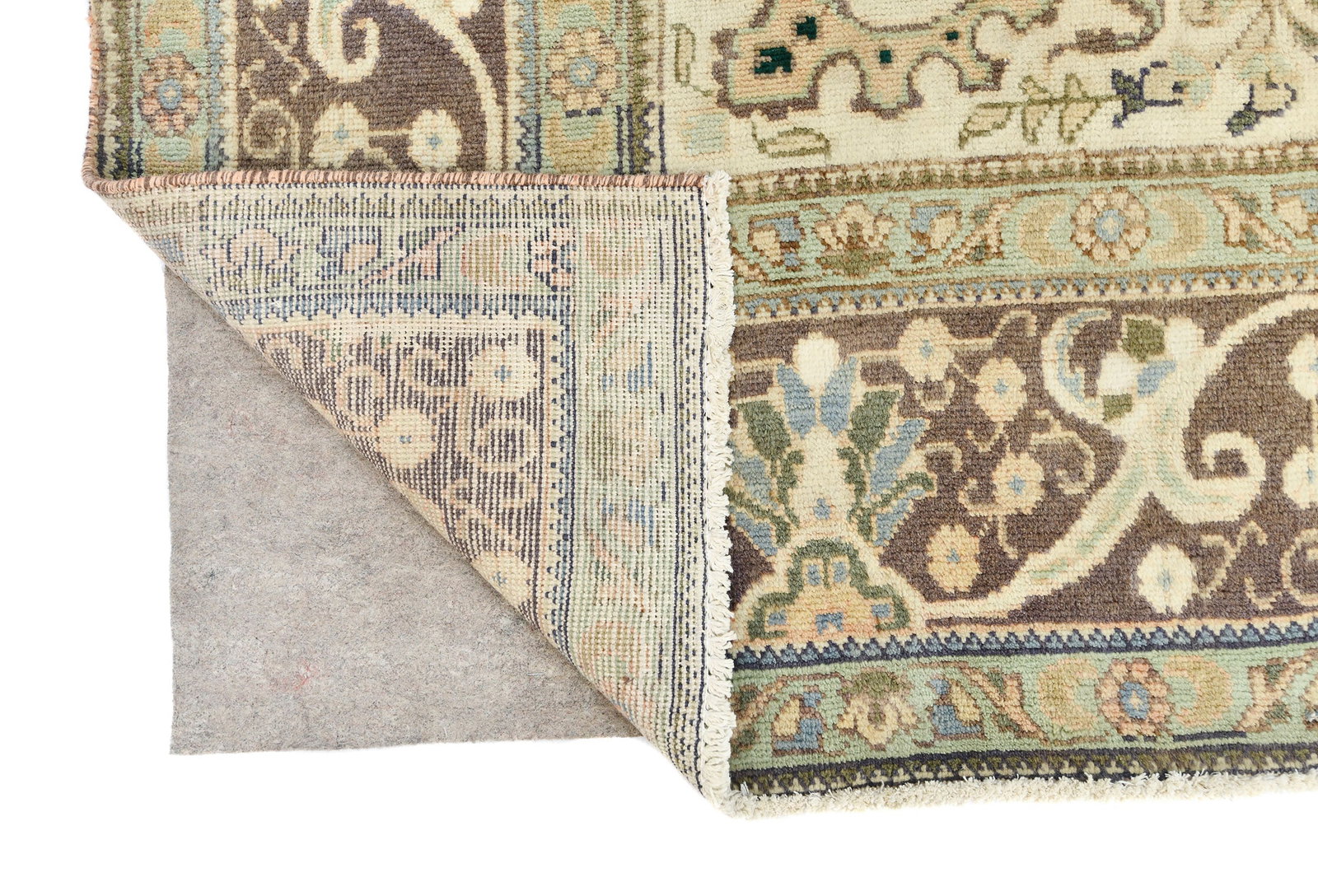 Semi Antique Muted Floral 9'9X12'5 Distressed Vintage Oriental Rug - 13