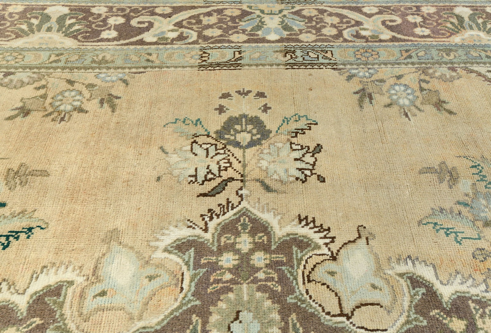Semi Antique Muted Floral 9'9X12'5 Distressed Vintage Oriental Rug - 8
