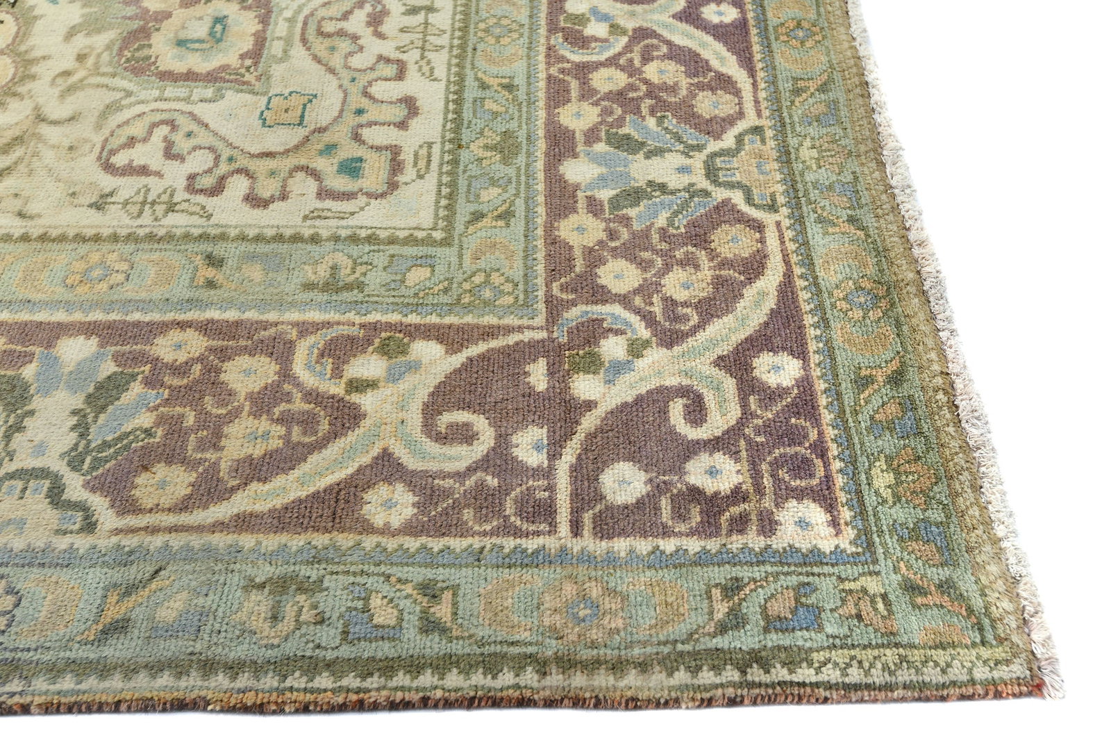 Semi Antique Muted Floral 9'9X12'5 Distressed Vintage Oriental Rug - 9