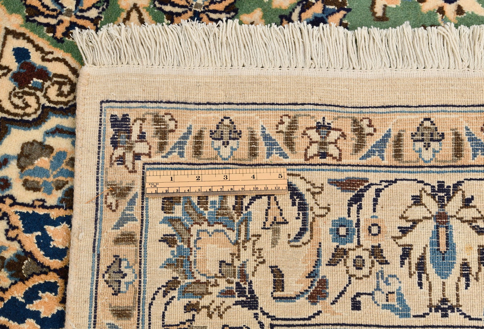 Vintage Floral Classic Green 5X7 Nain Persian Rug - 12