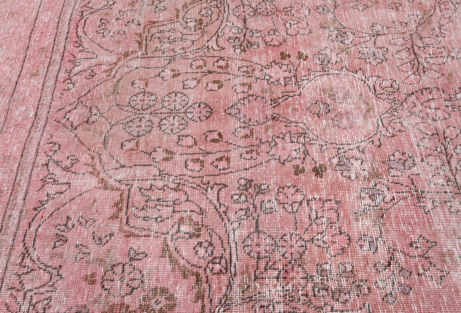Antique Overdyed Traditional 5'7X'9'2 Distressed Vintage Oriental Rug - 7