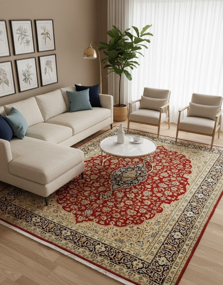 Vintage Traditional Floral 9X12 Kerman Persian Rug - 2