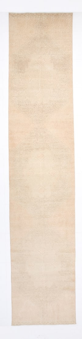 2'11'' x 14'3'' Vintage Wool Runner Rug - 18552: Title: 2'11'' x 14'3'' Vintage Wool Runner Rug - 18552 Description:2'11'' x 14'3'' Vintage Wool Runner Rug - 18552 Origin:Turkiye Date/Period:1960-90 Materials:Wool,Cotton Dimension:2'11''x14'3'' ft, 
