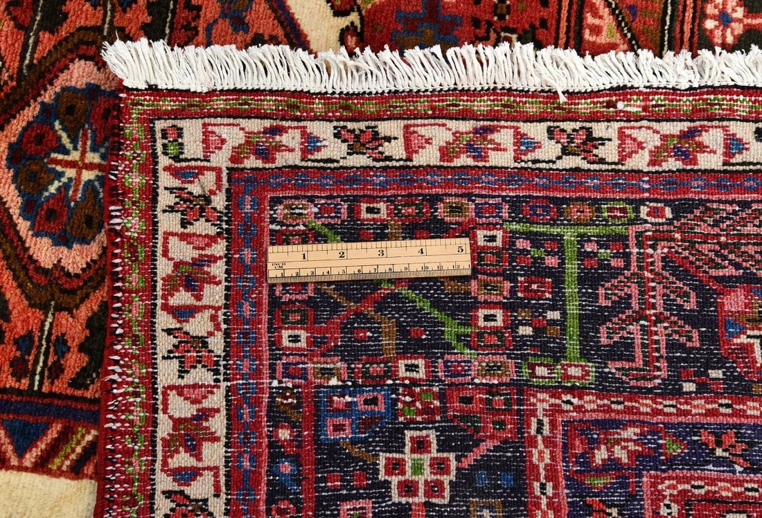 Vintage Red Geometric 5X13 Karajeh Persian Runner Rug - 12