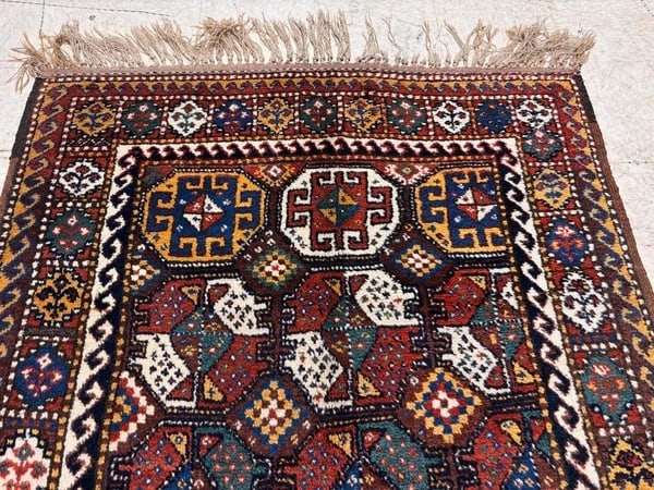 Hand-Knotted Antique Persian Quchan Tribal Geometric Oriental Wool Area Rug 4'3" x 6'11" - 4