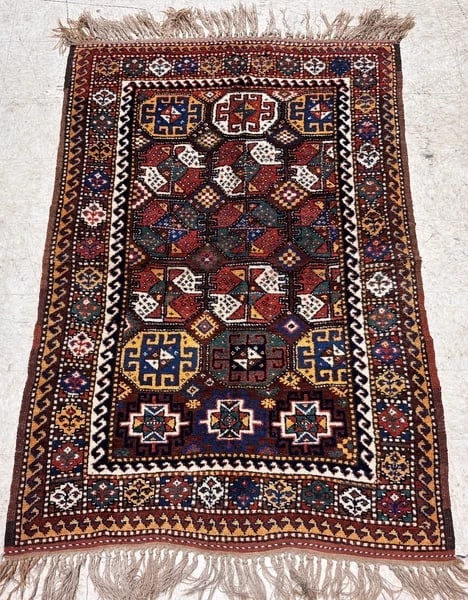 Hand-Knotted Antique Persian Quchan Tribal Geometric Oriental Wool Area Rug 4'3" x 6'11" - 6