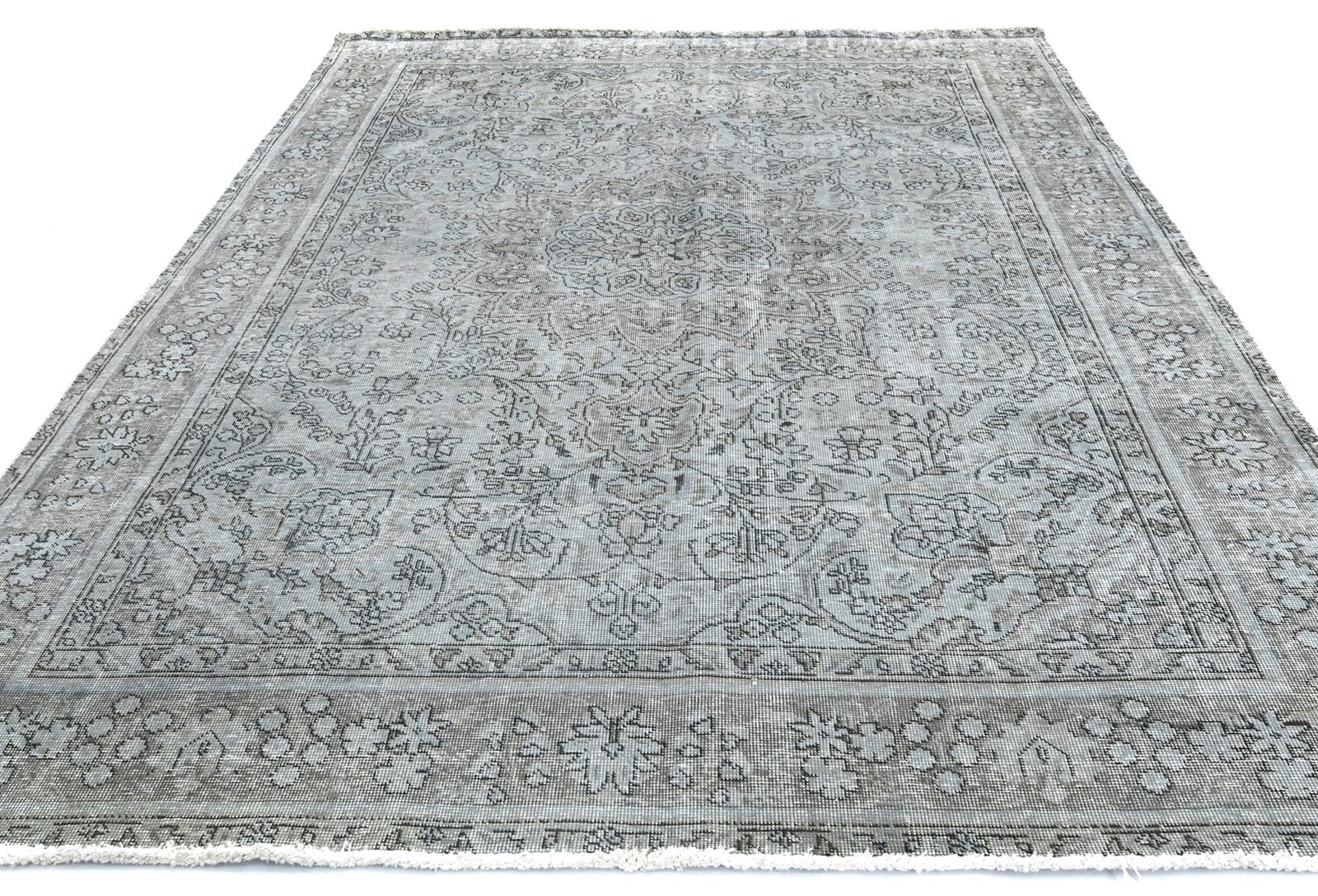 Antique Overdyed Traditional 6'7X'9 Distressed Vintage Oriental Rug - 10
