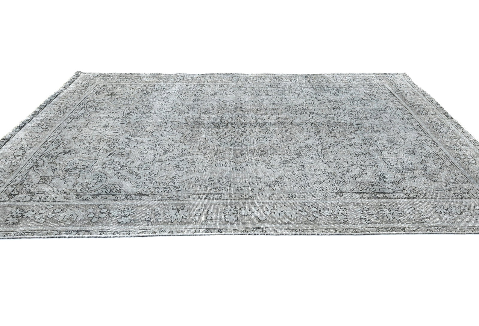 Antique Overdyed Traditional 6'7X'9 Distressed Vintage Oriental Rug - 5