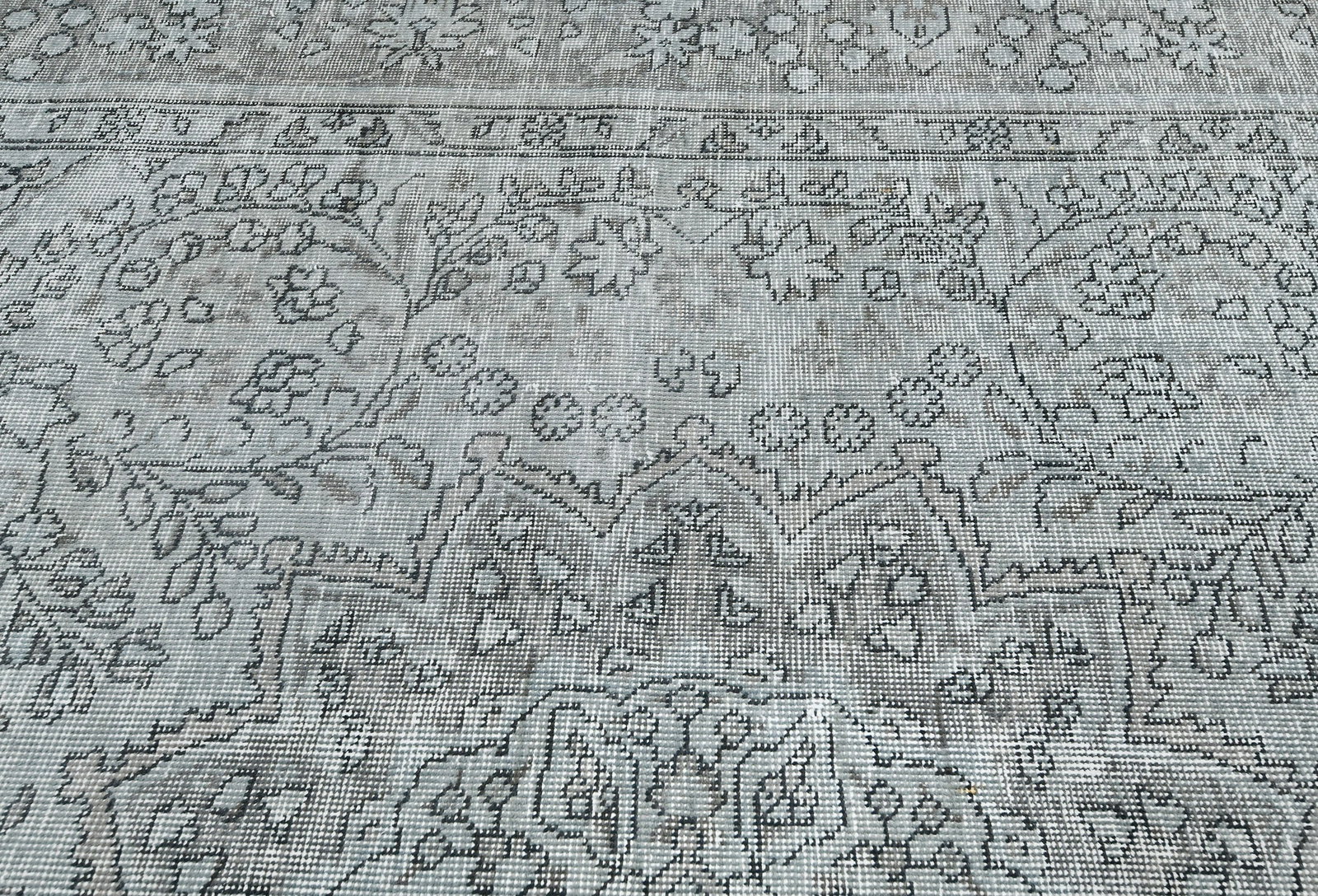 Antique Overdyed Traditional 6'7X'9 Distressed Vintage Oriental Rug - 8