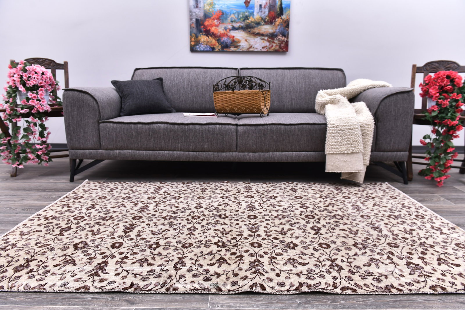3'8'' x 6'6'' Handmade Vintage Wool Rug - 244758: Title: 3'8'' x 6'6'' Handmade Vintage Wool Rug - 244758 Description:3'8'' x 6'6'' Handmade Vintage Wool Rug - 244758 Origin:Turkiye Date/Period:1960-90 Materials:Wool,Cotton Dimension:3'8''x6'6'' ft, 