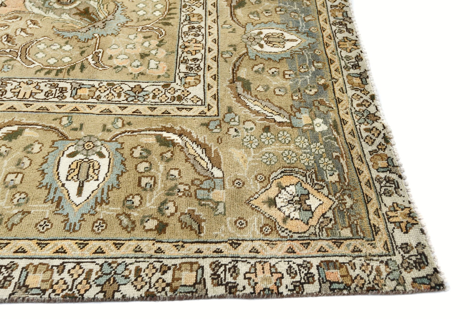 Semi Antique Muted Floral 10X12 Distressed Vintage Oriental Rug - 9