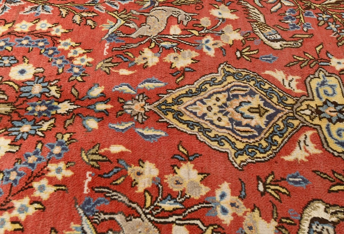 Vintage Classic Pictorial 10X14 Shahreza Persian Rug - 10